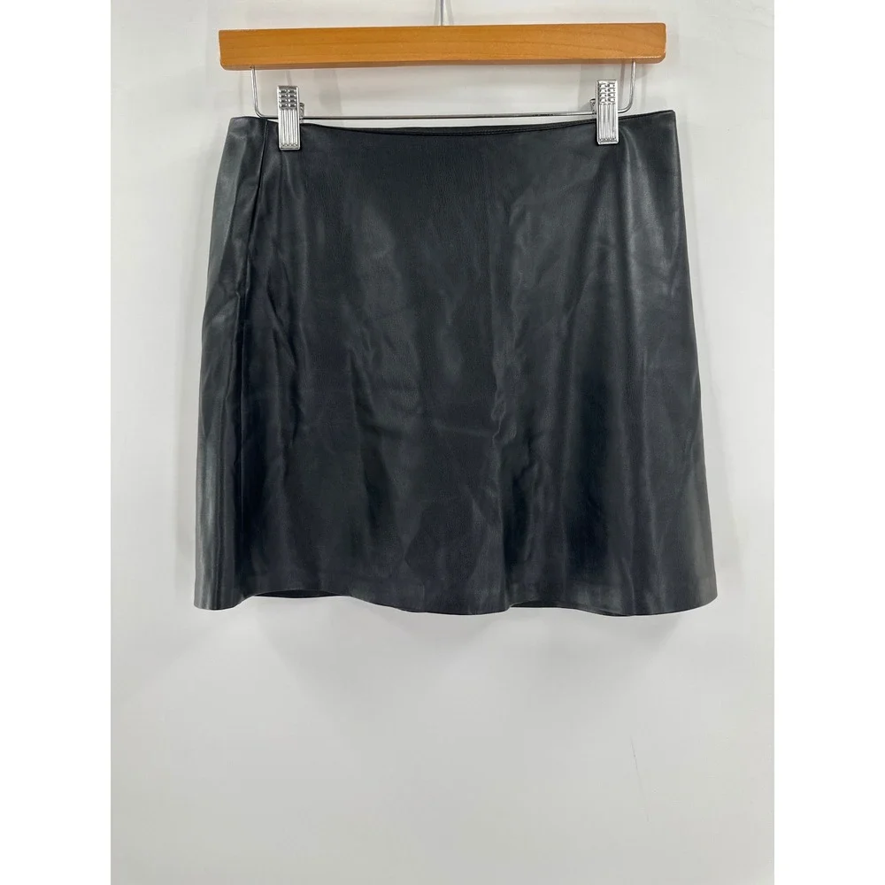 Z Supply Faux Leather Mini Skirt Black Small